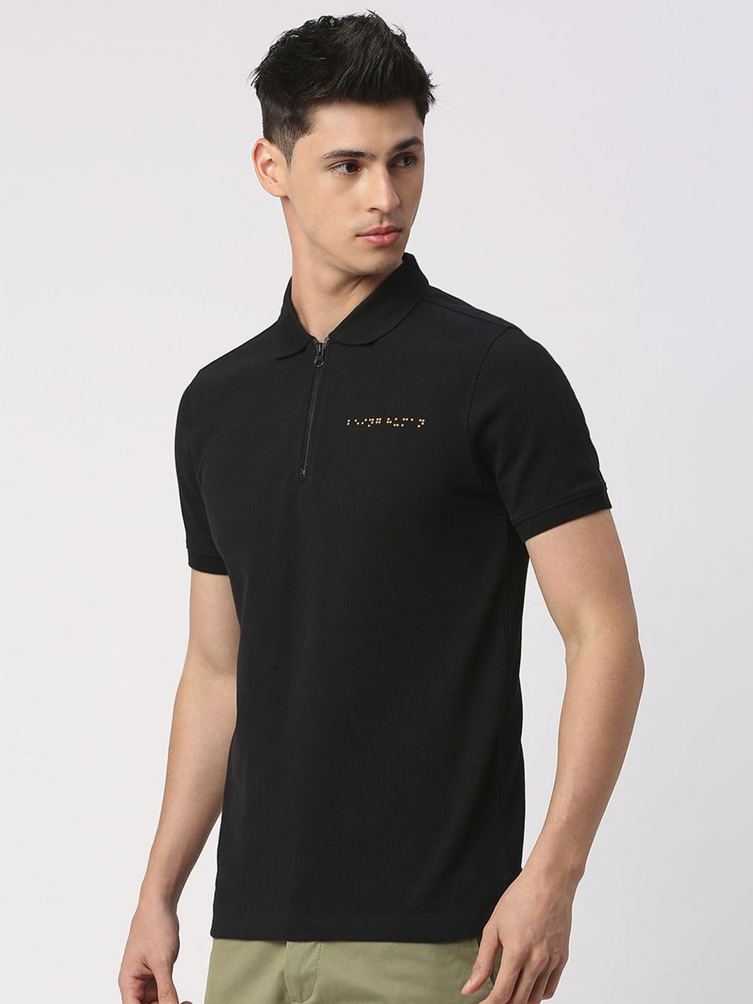 Being Human Men Polo Collar Solid T-shirt