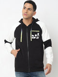 SPYKAR Colourblocked Hooded Front-Open Sweatshirt