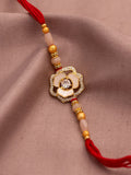 Voylla Floral Sparkle American Diamond Studded Thread Rakhi