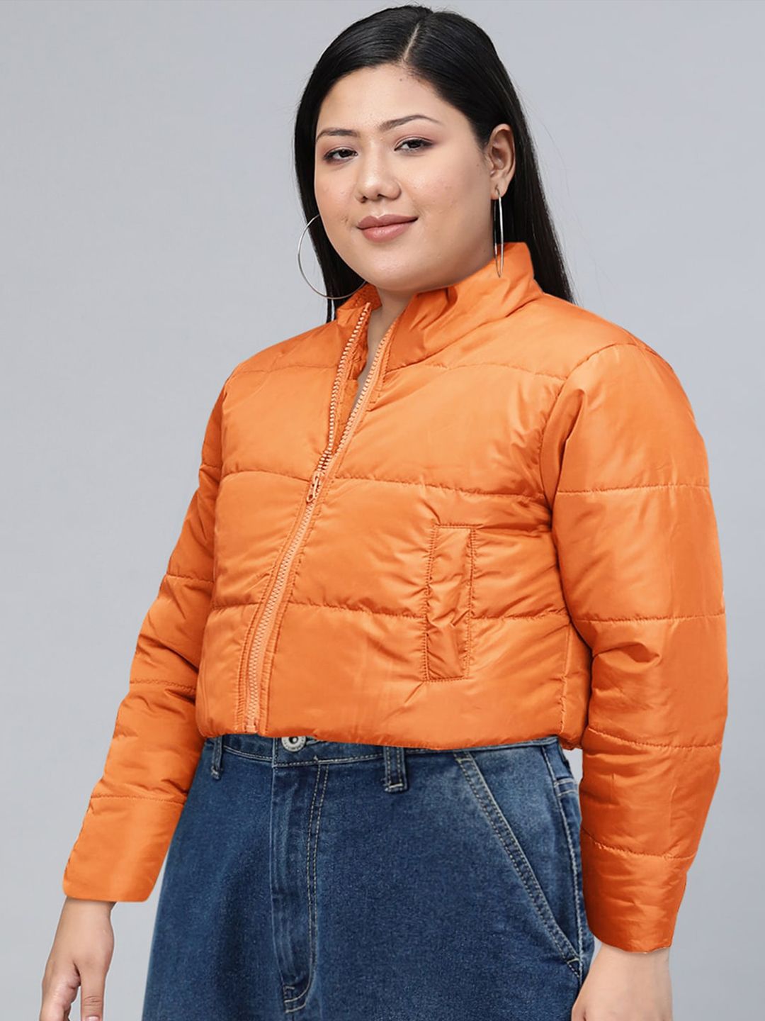 Tokyo Talkies Orange Crop Padded Jacket