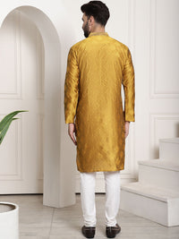 SOJANYA Kurta Sutera Jacquard Rekaan Tenun Geometrik Dengan Churidar