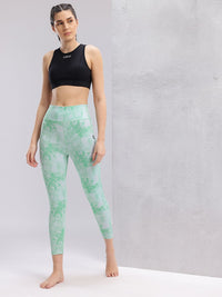 HRX by Hrithik Roshan Women Tie & Dye Mid-Rise Cropped Rapid-Dry Yoga Tights