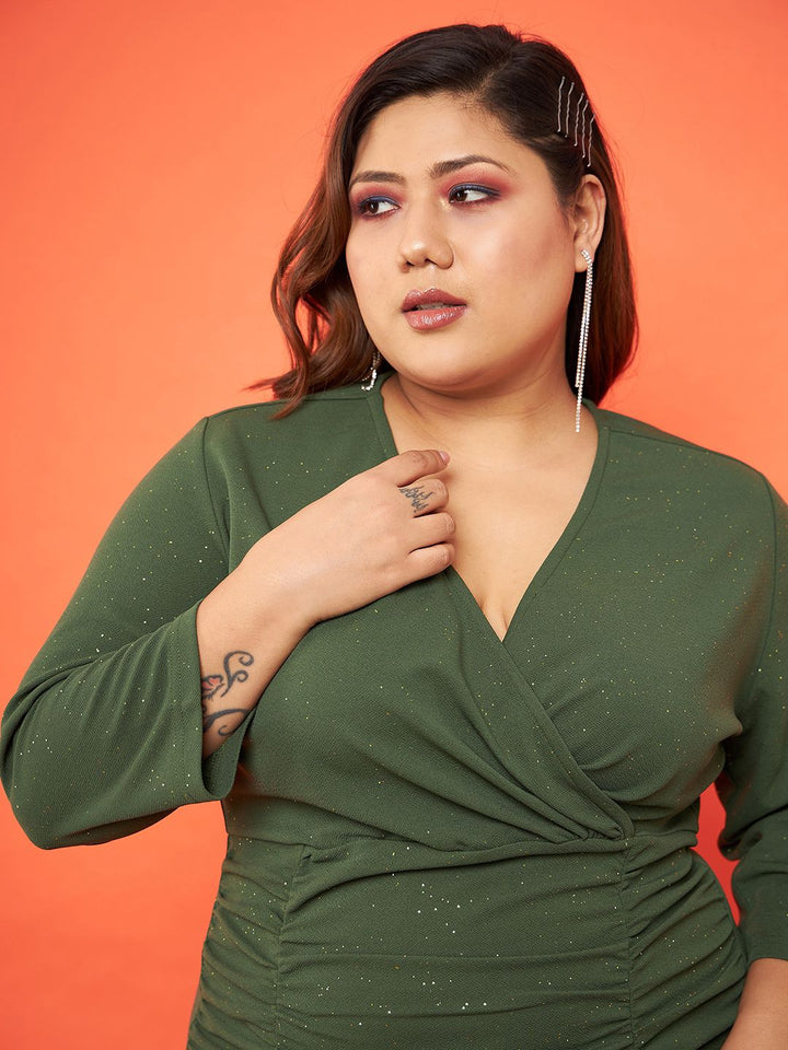 SASSAFRAS Curve Plus Size Bodycon Midi Dress