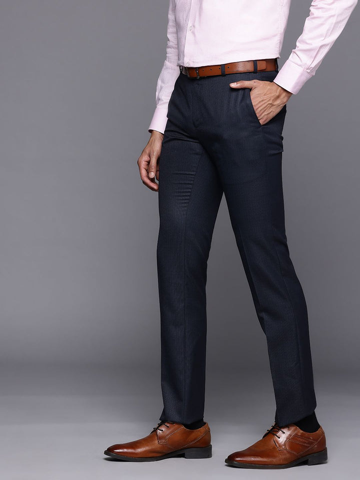 Raymond Men Textured Slim Fit Formal Trousers