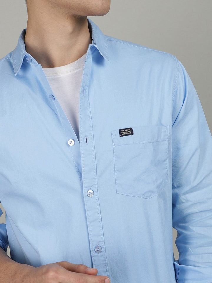 The Indian Garage Co Men Blue Comfort Cotton Casual Shirt