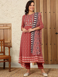 W Women Printed Regular Gotta Patti Kurta with Trousers & With Dupatta