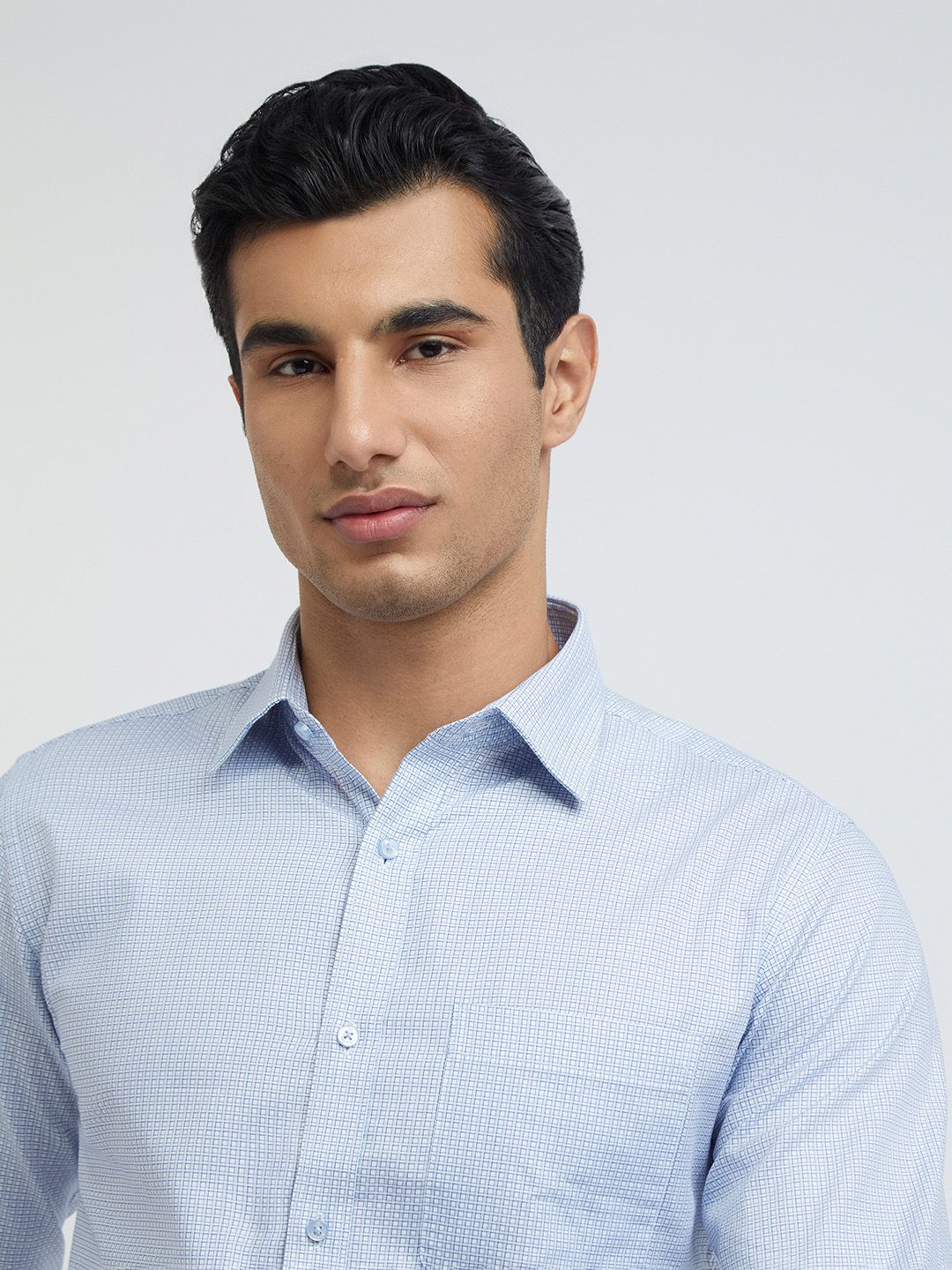 Raymond Pure Cotton Self Design Textured Slim Fit Formal Shirt