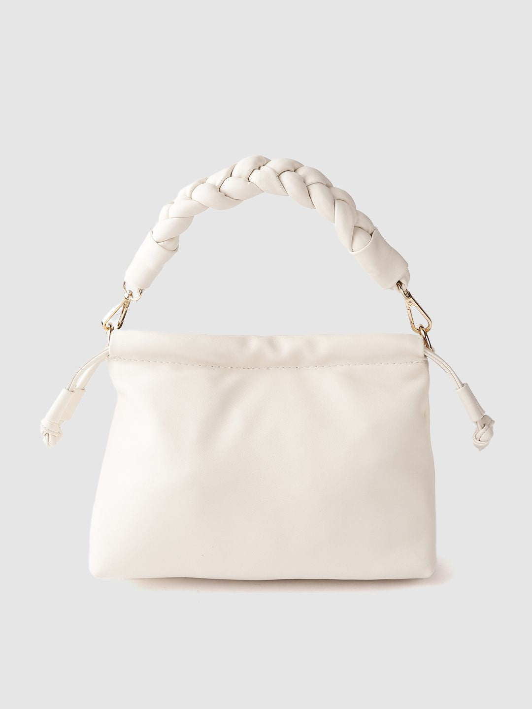 Lino Perros Off-White Structured Handheld Bag with Detachable Sling Strap