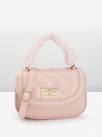 DressBerry Quilted Structured Satchel Bag