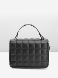 DressBerry Quilted Structured Satchel Bag