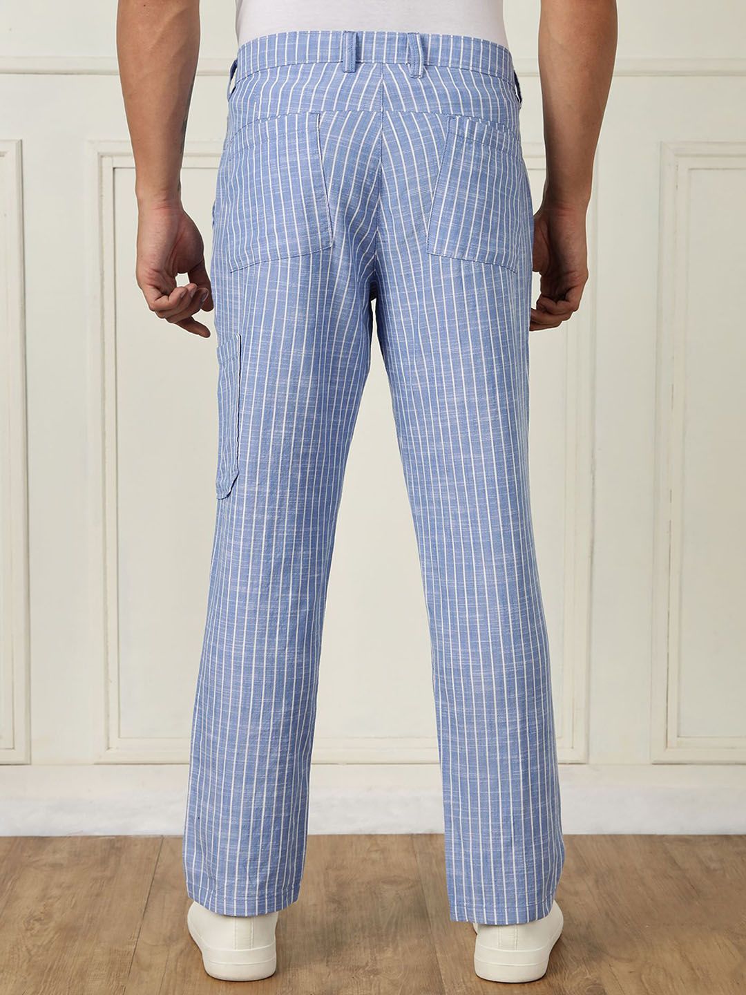 Thomas Scott Men Striped Straight Fit Trousers