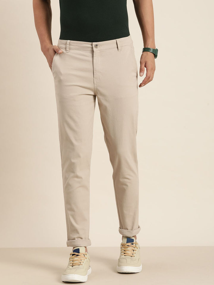 DILLINGER Men Solid Ankle-Length Chinos Trousers