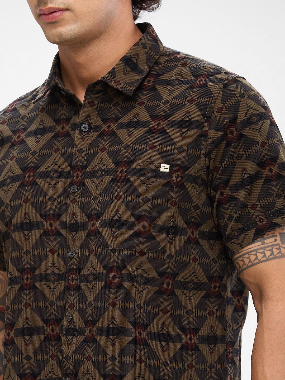 SPYKAR Men Slim Fit Abstract Opaque Printed Casual Shirt