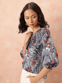 all about you Tropical Print Top