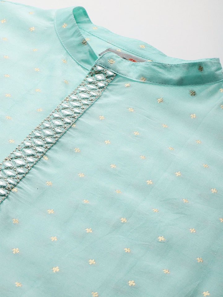 Anouk Tyohaar Collection Woven Design Mirror Work Kurta