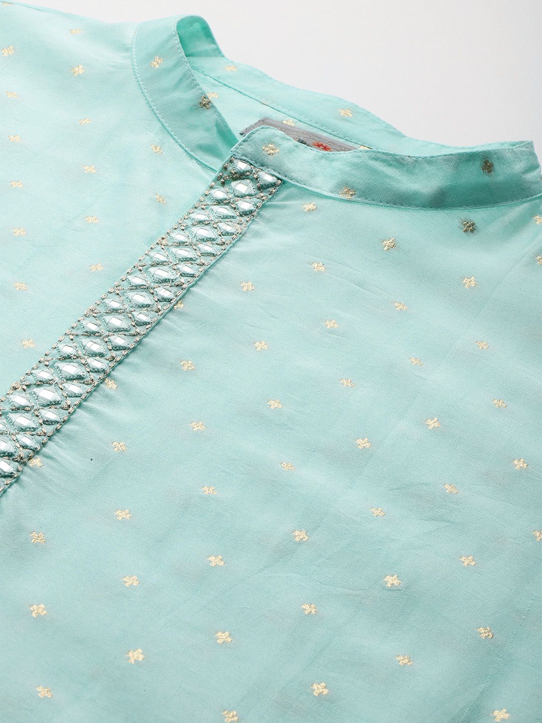 Anouk Tyohaar Collection Woven Design Mirror Work Kurta