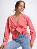 DressBerry Twist Pleat Front Knot Top