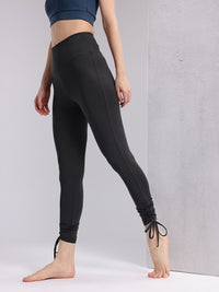 HRX by Hrithik Roshan Women Ruched Tie-ups Yoga Tights