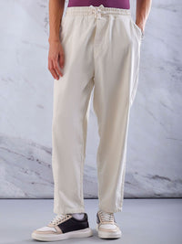 The Indian Garage Co Men Baggy Fit Cotton Elasticated Waist Jeans