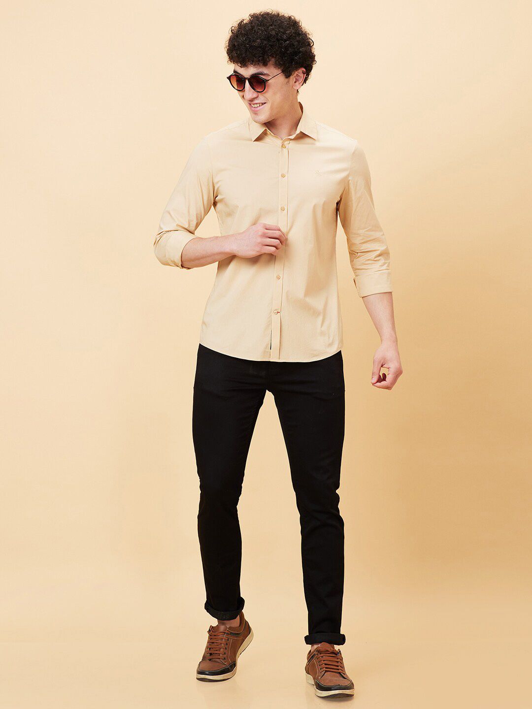 Being Human Slim Fit Spread Collar Long Sleeves Casual Shirt