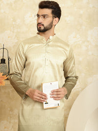 SOJANYA Rekaan Tenunan Kolar Kurta Lurus Dengan Pijama