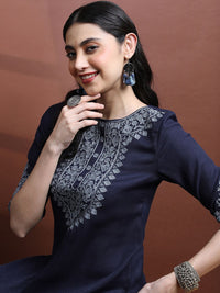 Vishudh Embroidered Faux Pashmina Kurta with Trousers