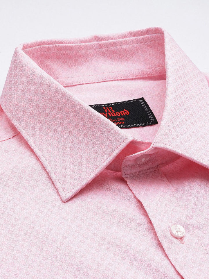 Raymond Pure Cotton Self-Design Slim Fit Formal Shirt