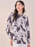 AND Women Floral Print Long Sleeve Shirt Style Top