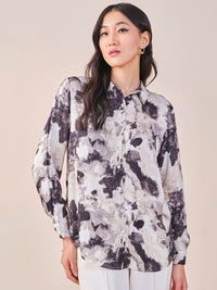 AND Women Floral Print Long Sleeve Shirt Style Top