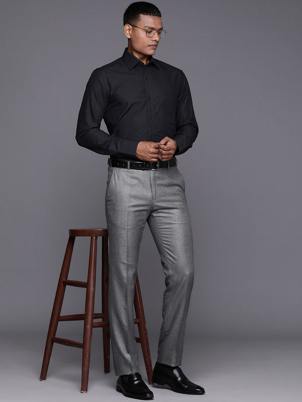 Raymond Men Textured Slim Fit Trousers