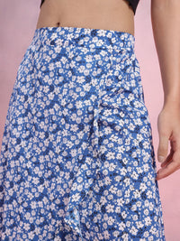 DressBerry Floral Print Ruffled Tulip Skirt