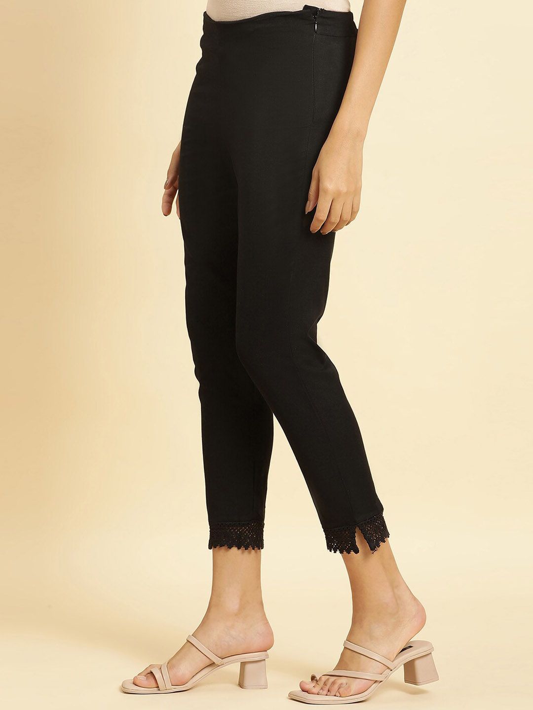 W Women Regular Fit Mid-Rise Cotton Regular Trousers