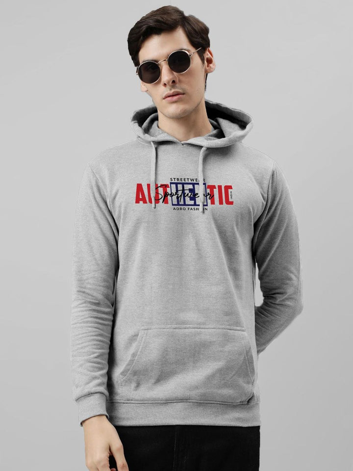 ADRO Men Printed Hooded Sweatshirt