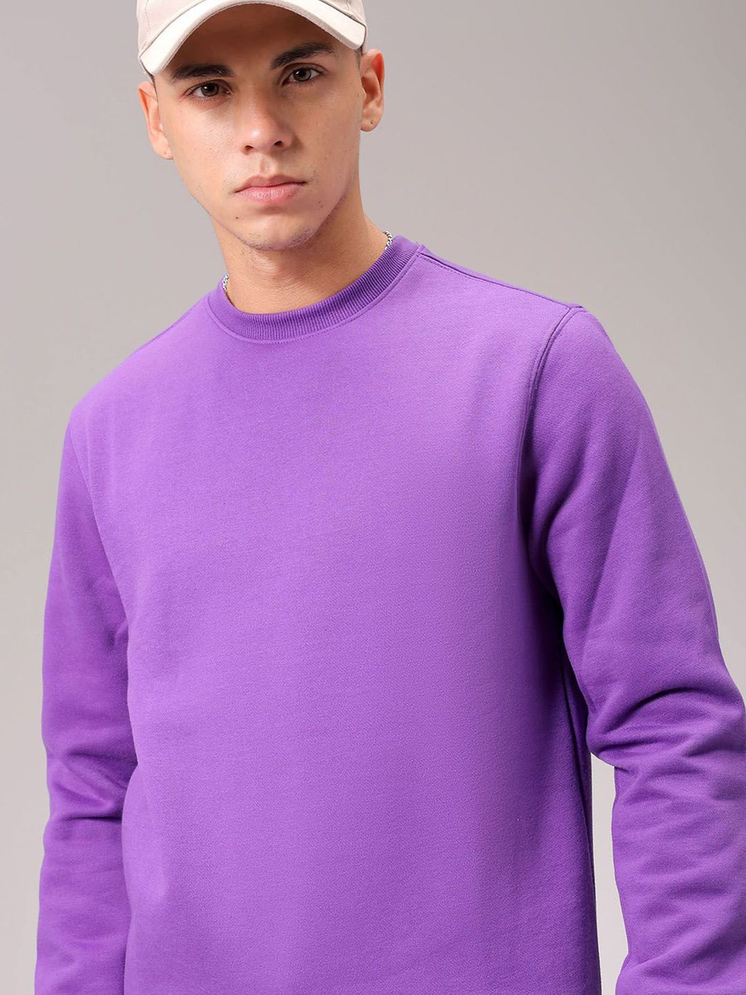 The Indian Garage Co Men Purple Round Neck Long Sleeves Pullover Sweatshirt