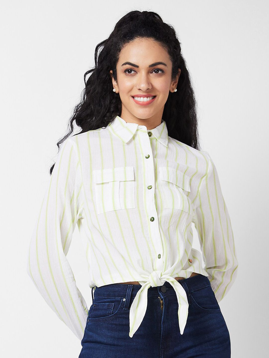 SPYKAR Women Opaque Striped Casual Shirt