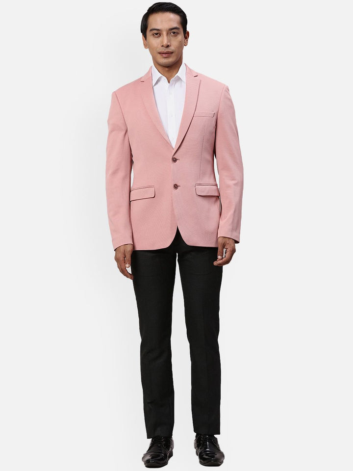 Park Avenue Self-Design Super Slim-Fit Notched Lapel Single Breasted Formal Blazer