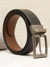 Teakwood Leathers Men Textured Leather Reversible Belt