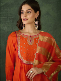 KALINI Women Embroidered A-Line Kurta Set