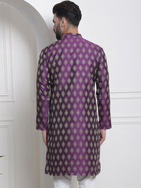 SOJANYA Ethnic Motifs Woven Design Mandarin Collar Jacquard Kurta
