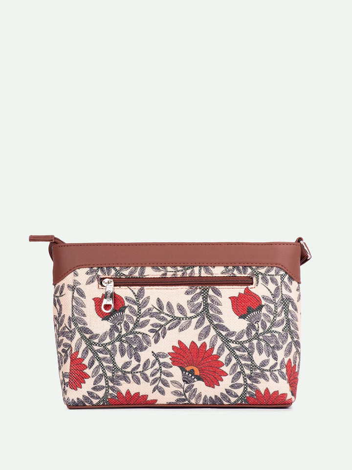 ZOUK Floral Printed Structured Sling Bag