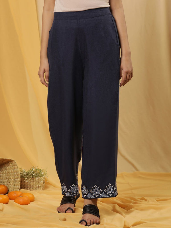 W Women Mid-Rise Parallel Ethnic Trousers