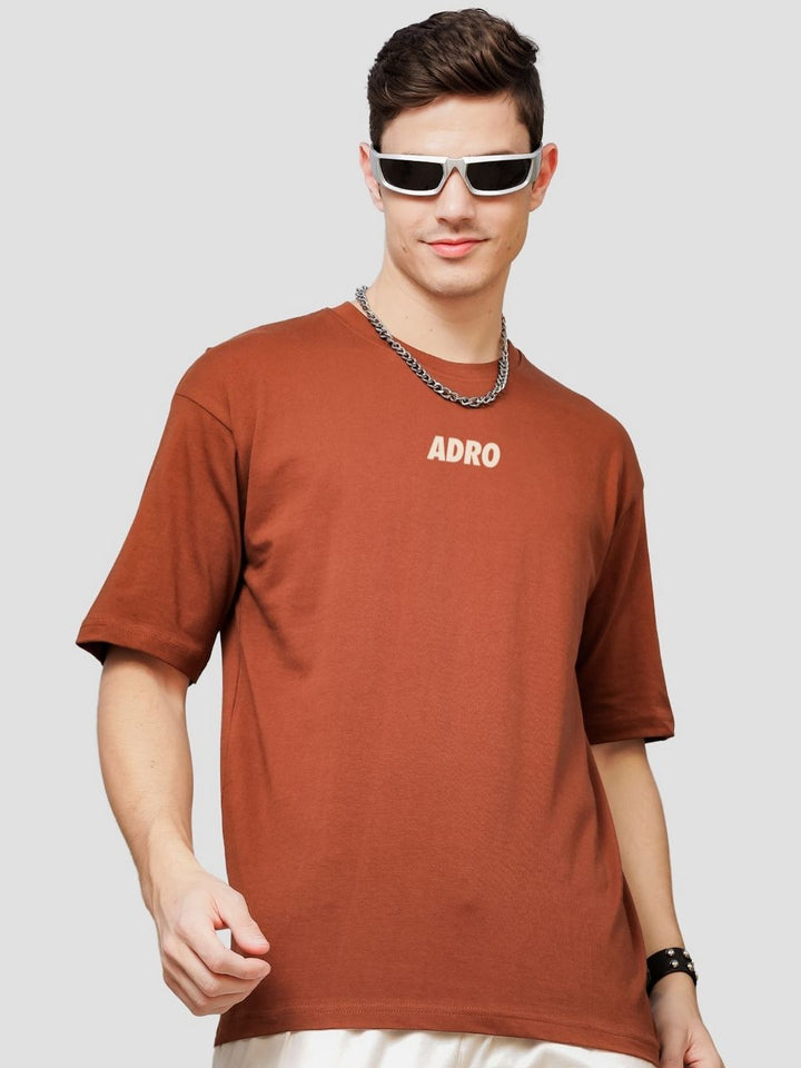 ADRO Men Typography Printed V-Neck T-shirt