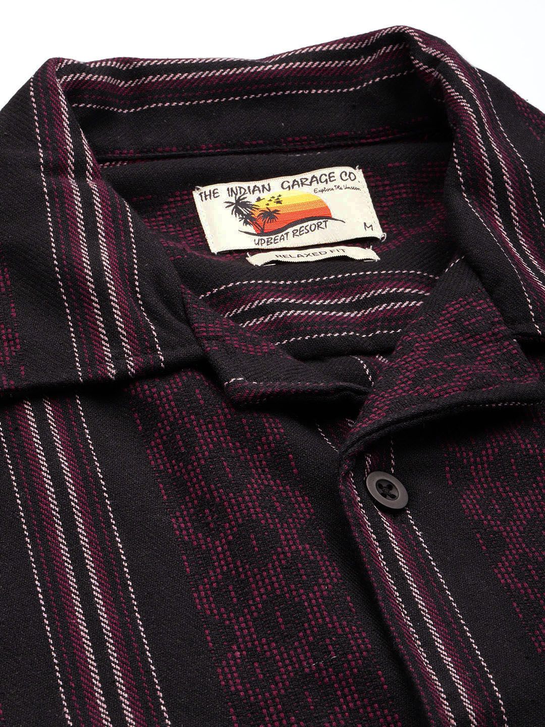 The Indian Garage Co Men Relaxed Fit Striped Resort Wear Shirt