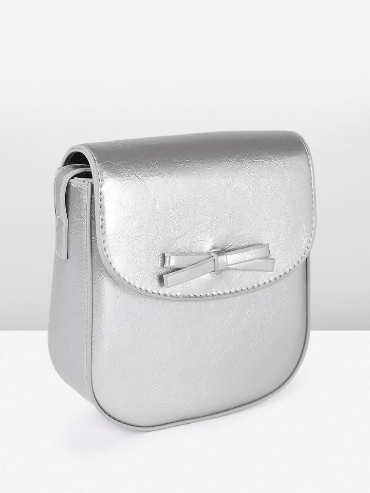 DressBerry Textured Structured Sling Bag with Bow Detail