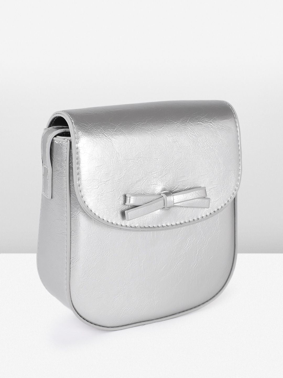 DressBerry Textured Structured Sling Bag with Bow Detail