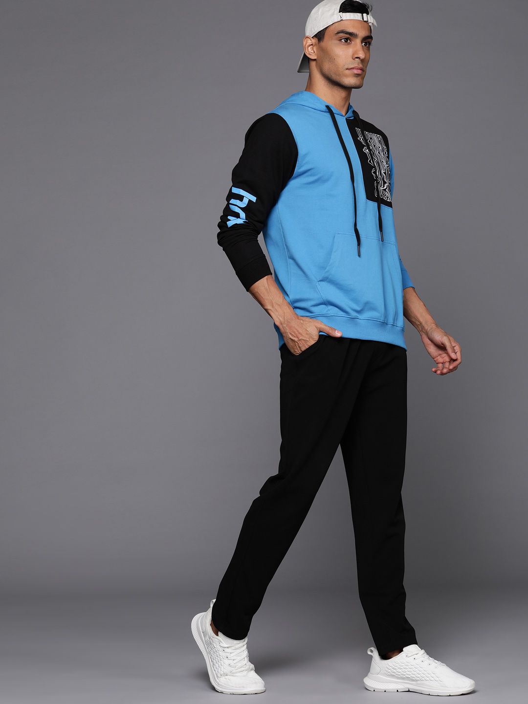 HRX by Hrithik Roshan Colourblocked Hooded Sweatshirt