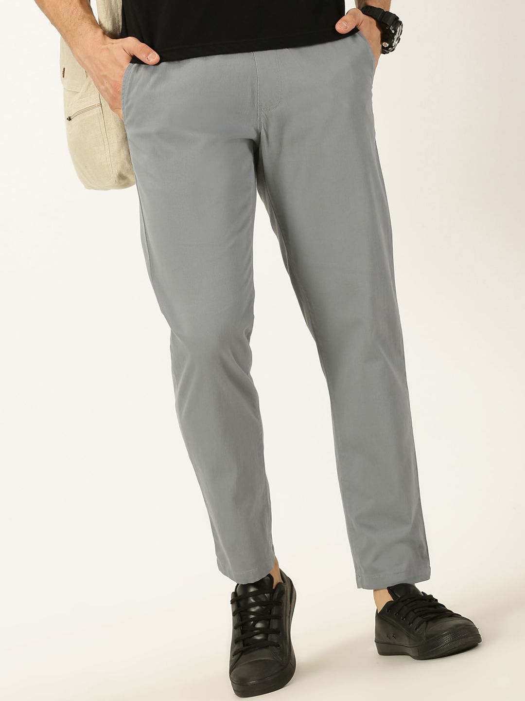 Thomas Scott Men Smart Mid Rise Cotton Chinos Trousers