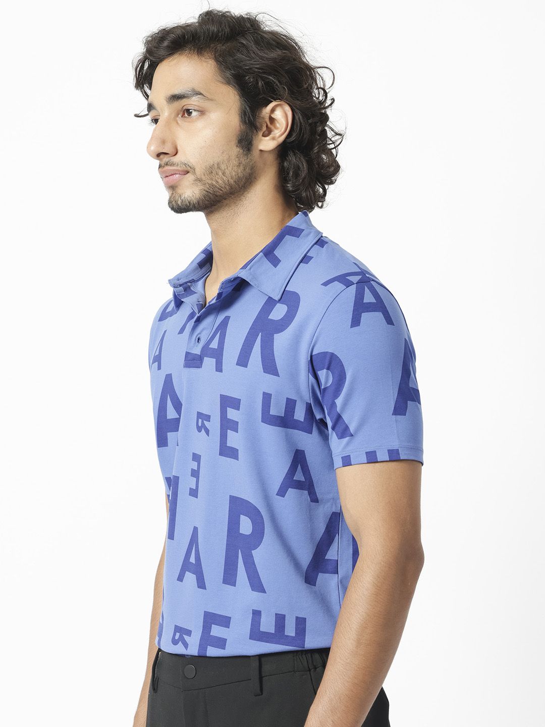 RARE RABBIT Men Rings-4 Slim Fit Solid Polo Collar T-Shirt