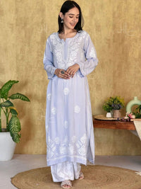 Rumah Wanita Chikankari Sulam Kurta Chikankari