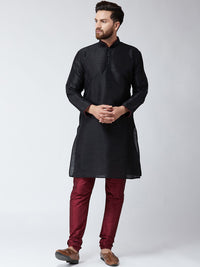 SOJANYA Men Black Solid Straight Kurta